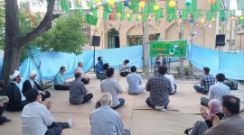 برپایی جشن عید غدیر توسط اعضای کانون و جلسه قرآن شهید مطهری (ره) همراه با کمک همسایگان متدین محل