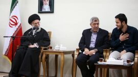 حضور برادر سید مرتضی حسنی پوینده قرآن و عترت انوارالزهرا حلقه شهیدبهشتی در دیدار دانشجویان نخبه بسیجی مدال‌آور دانشگاه صنعتی شریف با رهبر انقلاب اسلامی
